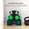 Sportnow Dumbbell Set 6 Korte Halters Met Halterstandaard, 2 X 1kg, 2 X 3kg, 2 X 5kg Halter Set Van Metaal Voor Fitness, Gymnastiek, Thuis 6