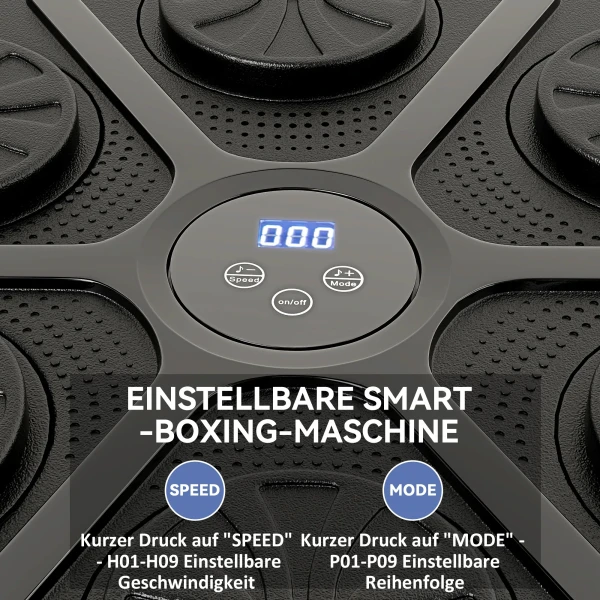 Sportnow Muziek Boks Machine, Elektronische Bluetooth Boksmachine Met Led Verlichting, Muziek, Wandmontage Boksdoel Voor Volwassenen, Thuisoefeningen, Zwart 5