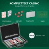 Sportnow Pokerkoffer Pokerset, Poker Compleet Set Met 400 Chips, 11,5 Gram, 2 Kaartspellen, 5 Dobbelstenen, Dealer Schijf, Speelmat, Aluminiumkoffer 5