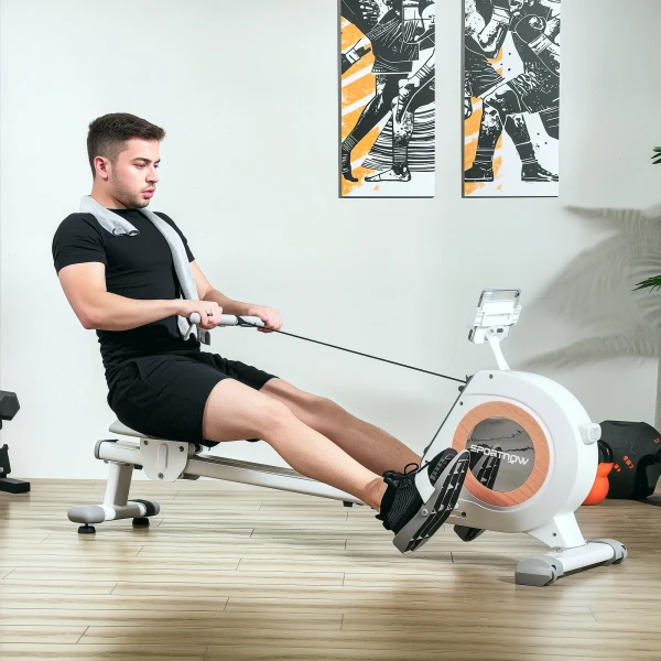 Sportnow Roeiapparaat Voor Thuis, Magnetisch Roeiapparaat Met 16 Weerstandsniveaus, Lcd Monitor, Roeimachine Met Telefoon /ipad Houder, Voor Cardio Training, Tot 150kg Belastbaar 2