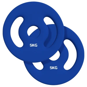 Sportnow Set Van 2 Halters, 2 X 5 Kg Gewichten, Set Halterschijven, Gewichtsschijven Voor 2,5 Cm Halterstang, Ø 30 Mm Boring, Blauw 1