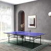 Sportnow Tafeltennistafel, Vierdelig Opvouwbare Tafeltennistafel Met Wielen, Tafeltennisset Met 2 Tafeltennisbatjes, 3 Ballen, Outdoor Indoor Staal, Blauw, 274 X 152,5 X 75,5 Cm 2