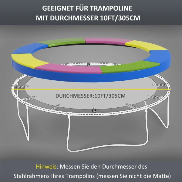 Sportnow Trampoline Randbekleding Ø305 Cm, Kleurrijk, Weerbestendig & Uv Bescherming, Ideaal Voor Tuintrampolines 5