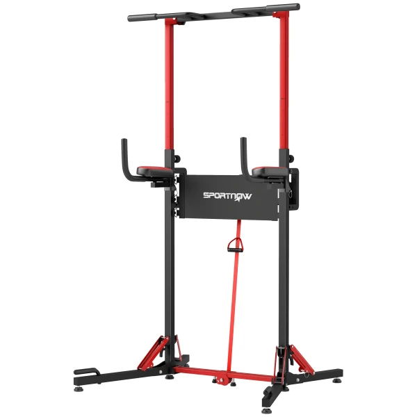 Sportnow Verstelbare Krachttoren 127 223 Cm, Multifunctionele Power Tower, Opvouwbare Klimtoren, Klimstang, Krachtstation Max. 120 Kg, Voor Thuis Training 1