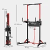 Sportnow Verstelbare Krachttoren 127 223 Cm, Multifunctionele Power Tower, Opvouwbare Klimtoren, Klimstang, Krachtstation Max. 120 Kg, Voor Thuis Training 4