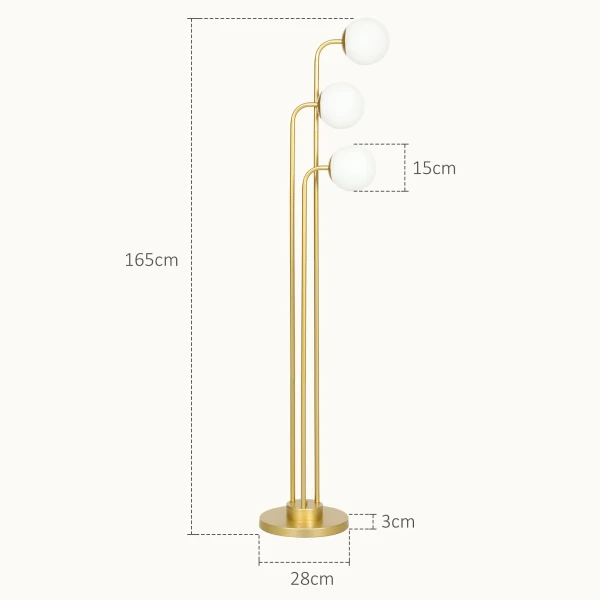 Staande Lamp Met Draaibare Lampenkappen, 120w Leeslamp, 1,65 M Hoge Nachtlamp Met Voetschakelaar, Staande Lamp Voor Slaapkamer, Kantoor, Woonkamer, Goud 4