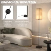 Staande Lamp, Moderne Staande Lamp Met Voetschakelaar, Scherm Met Linnen Look, Staande Lamp Voor Woonkamer, Slaapkamer, Exclusief Gloeilamp, Zwart 8