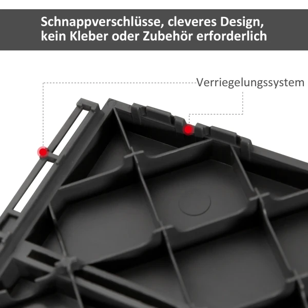 Terrastegels 9 Delige Set Balkontegels Kliktegel Voor Patio & Tuin Kunststof Zwart 30x30cm 6