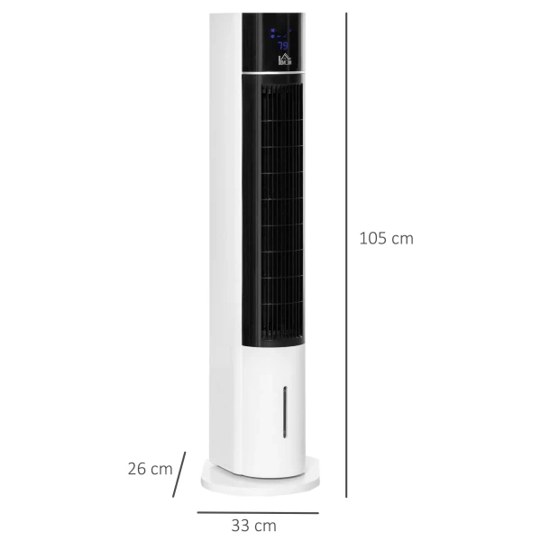 Torenventilator Met Afstandsbediening 105 Cm Ventilator, Staande Ventilator 52° Oscillerende Kolomventilator Met 3 Modi 3 Snelheidsniveaus 12 Uurs Timer Led Display Wit 4