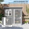 Tuinhuis 2,55m², Tuinhuis Met Zadeldak, 221 X 133 X 190/173 Cm, Tuinschuur Met Afsluitbare Deur, Raam, Fietsgarage, Tuinkast Van Staal, Voor Achtertuin, Tuin, Donkergrijs 7