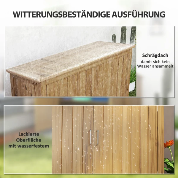 Tuinkast Hout, Weerbestendige Gereedschapsschuur 110x50x85cm, Gereedschapshuis Met Deur, Lessenaarsdak, Planken, Gereedschapskast, Tuinhuisje Gereedschapskast Tuinschuur Voor Tuin Terras Achtertuin, Bruin 7