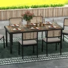 Tuintafel Aluminium 190x90 Cm Weerbestendig Buffettafel Met Hout Look, Antislip Campingtafel Voor 8 Personen Balkontafel Terrastafel Buiteneettafel Voor Tuin, Terras Balkon Natuurhout 2