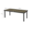 Tuintafel Aluminium 190x90 Cm Weerbestendig Buffettafel Met Hout Look, Antislip Campingtafel Voor 8 Personen Balkontafel Terrastafel Buiteneettafel Voor Tuin, Terras Balkon Natuurhout 4