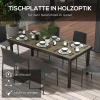 Tuintafel Aluminium 190x90 Cm Weerbestendig Buffettafel Met Hout Look, Antislip Campingtafel Voor 8 Personen Balkontafel Terrastafel Buiteneettafel Voor Tuin, Terras Balkon Natuurhout 5