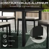 Tuintafel Aluminium 190x90 Cm Weerbestendig Buffettafel Met Hout Look, Antislip Campingtafel Voor 8 Personen Balkontafel Terrastafel Buiteneettafel Voor Tuin, Terras Balkon Natuurhout 6