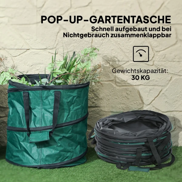 Tuinzak 4x86l Waterdicht Tuinafvalzak Met Ritssluiting Deksel Handvatten, Stabiele Bladzak, Zelfstandige Tuinzakken, Herbruikbare Tuinafvalzakken Voor Tuinafval Groenafval 5