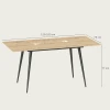 Uitschuifbare Eettafel 120/160 X 75 Cm Keukentafel Voor 6 8 Personen, Moderne Eetkamertafel Met Stalen Poten, Natuur 4