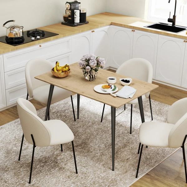 Uitschuifbare Eettafel 120/160 X 75 Cm Keukentafel Voor 6 8 Personen, Moderne Eetkamertafel Met Stalen Poten, Natuur 8