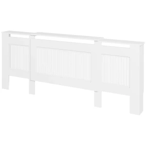 Uitschuifbare Radiatorombouw Met Plank, Lamellen, Radiatorafdekking, Radiatorbekleding, Radiatorafdekking 125 201 X 19 X 81,5 Cm Wit 1