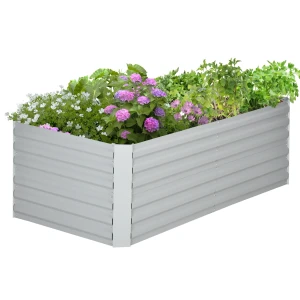 Verhoogd Bed Van Staal, Plantenbed Kweekbed Tuinbed Bloembak Insteekbaar, Plantenbak Bloempot 180x90x60cm Voor Tuin Balkon Terras, Groentebed Voor Bloemen, Planten, Fruit 1