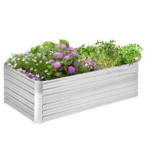 Verhoogd Bed Van Staal, Plantenbed Vroegbed Tuinbed Bloembak Stapelbaar, Plantenbak Bloempot 180x90x60cm Voor Tuin Balkon Terras, Groentebed Voor Bloemen, Planten, Fruit 1