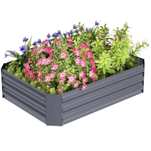 Verhoogd Bed Van Staal, Plantenbed Vroegbed Tuinbed Bloembak Stapelbaar, Plantenbak Groentebed 120x90x30cm Voor Tuin Balkon, Plantenbak Voor Bloemen, Planten, Groenten 1