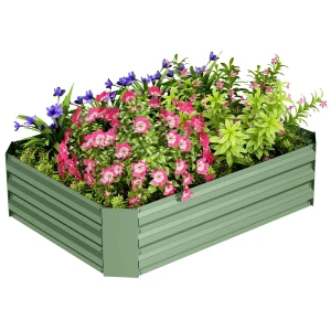 Verhoogd Bed Van Staal, Plantenbed Vroegbed Tuinbed Bloembak Stapelbaar, Plantenbak Groentebed 120x90x30cm Voor Tuin Balkon, Plantenbak Voor Bloemen, Planten, Groenten 1