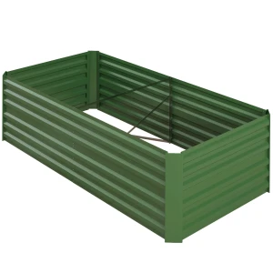 Verhoogd Bed Van Staal, Plantenbed Vroegbed Tuinbed Bloembak Steekbaar, Plantenbak Plantenpot 180x90x60cm Voor Tuin Balkon Terras, Groentebed Voor Bloemen, Planten, Fruit 1