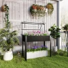 Verhoogd Bloembed Met Deksel, Verhoogd Kruidenbed Met Afvoergaten, Metalen Plantenbak, Weerbestendig Groentebed, Tuinbed, Plantenbed Voor Tuin, Balkon, 100 X 48 X 124 Cm, Zwart 2