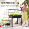 Verhoogd Bloembed Met Deksel, Verhoogd Kruidenbed Met Afvoergaten, Metalen Plantenbak, Weerbestendig Groentebed, Tuinbed, Plantenbed Voor Tuin, Balkon, 100 X 48 X 124 Cm, Zwart 6