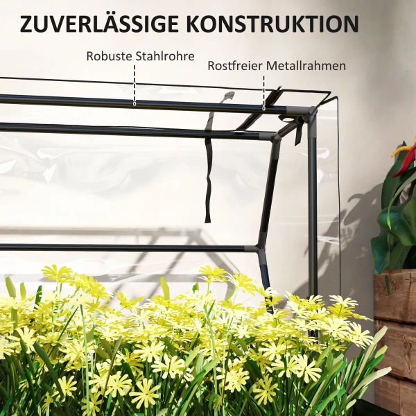Verhoogd Bloembed Met Deksel, Verhoogd Kruidenbed Met Afvoergaten, Metalen Plantenbak, Weerbestendig Groentebed, Tuinbed, Plantenbed Voor Tuin, Balkon, 100 X 48 X 124 Cm, Zwart 8