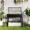 Verhoogd Bloembed Met Deksel, Verhoogd Kruidenbed Met Afvoergaten, Metalen Plantenbak, Weerbestendig Groentebed, Tuinbed, Plantenbed Voor Tuin, Balkon, 100 X 48 X 124 Cm, Zwart 9