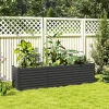 Verhoogd Bloembed Weerbestendig, Plantenbed Vroegbed Tuinbed Plantenbak Gemaakt Van Gegalvaniseerd Staal, Bloembak Voor Terras & Tuin, 240 X 60 X 60 Cm 2