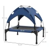 Verhoogd Hondenbed Met Baldakijn, Huisdierbed, Outdoor Hondenligstoel Met Dak, Ademend, Voor Kleine En Middelgrote Honden Donkerblauw Oxford 76 X 61 X 69,5 Cm 4