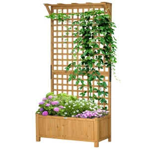 Verhoogde Plantenbak Met Klimrek, Trellis Bloempot Houten Bloembak, Tuin Trellis 90 X 45 X 183cm Voor Tuin Balkon Terras, Bloempot Voor Klimplanten Mandplanten, Bloemen 1