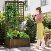 Verhoogde Plantenbak Met Klimrek, Trellis Plantenbak Bloembak Hout, Tuin Trellis 90 X 45 X 183cm Voor Tuin Balkon Terras, Bloembak Voor Klimplanten Mandplanten, Bloemen 2