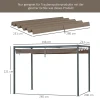 Vervangend Dak Voor 2,85 X 2 M Pergola, Waterafstotend Intrekbaar Golf Dak Met Regenafvoergaten, Uv Bescherming 30+, Winterbestendige Schaduwafdekking Voor Tuin, Balkon, Terras, Koffie 4