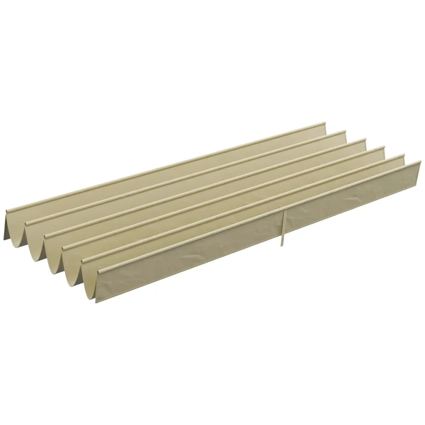 Vervangend Dak Voor 4 X 3 M Pergola, Waterdicht Intrekbaar Golf Overkapping Met Regenafvoergaten, Winterbestendige Schaduwafdekking Voor Tuin, Terras, Beige 1