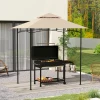 Vervangend Dak Voor Grillpaviljoen 1,5 M X 2,4 M Alleen Vervangend Dak, Dubbeldeks Beschermhoes, Waterafstotende Overkapping Voor Buiten, Dak Geschikt Voor Buiten Grilltent, Beige 10