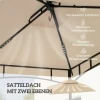 Vervangend Dak Voor Grillpaviljoen 1,5 M X 2,4 M Alleen Vervangend Dak, Dubbeldeks Beschermhoes, Waterafstotende Overkapping Voor Buiten, Dak Geschikt Voor Buiten Grilltent, Beige 7