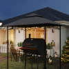 Vervangend Dak Voor Grillpaviljoen 1,5 M X 2,4 M Alleen Vervangend Dak, Dubbeldeks Beschermhoes, Waterafstotende Overkapping Voor Buiten, Dak Geschikt Voor Buiten Grilltent, Donkergrijs 9