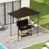 Vervangend Dak Voor Grillpaviljoen 1,5 M X 2,4 M Alleen Vervangend Dak, Dubbeldeks Beschermhoes, Waterafstotende Overkapping Voor Buiten, Dak Geschikt Voor Buiten Grilltent, Koffie 2