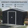 Verzinkt Stalen Tuinhuis 4,9m² 277x195x192cm Tuinschuur Met Zadeldak, Fundering, Afsluitbare Schuifdeur, Weerbestendig Tuinhuis, Buitenschuur Voor Achtertuin Donkergrijs 5