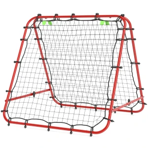 Voetbal Rebounder Kickback Doel Terugkaatsmuur Net Dubbelzijdige Terugkaatsing Verstelbaar In 5 Stappen Voor Voetbaltraining Staal Rood 100 X 95 X 90 Cm 1