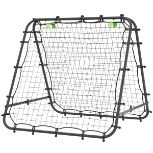 Voetbal Rebounder Kickback Doel Terugslagwand Net Dubbelzijdige Terugslag Verstelbaar In 5 Stappen Voor Voetbaltraining Staal Zwart 100 X 95 X 90 Cm 1