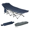 Vouwbaar Campingbed Veldbed Met Kussen Zijtas Matras Gastenbed Tot 150 Kg Belastbaar Reizen Buiten Oxford Donkerblauw 188 X 64,5 X 53 Cm 1