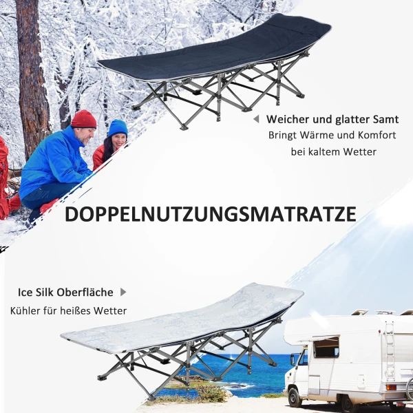 Vouwbaar Campingbed Veldbed Met Kussen Zijtas Matras Gastenbed Tot 150 Kg Belastbaar Reizen Buiten Oxford Donkerblauw 188 X 64,5 X 53 Cm 5