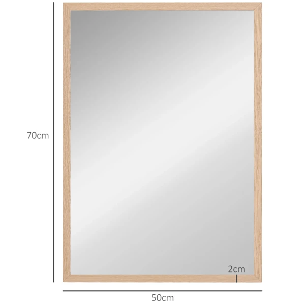 Wandspiegel 50 X 70 Cm Decoratieve Spiegel Met 4 Haken, Rechthoekige Spiegel Voor Slaapkamer, Badkamer 4