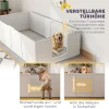 Werpkist Voor Puppy's, Puppyren Met Verstelbare Ingangen, Antislip Puppyren Voor Kleine Tot Grote Honden, 196 X 96 X 48 Cm, Sparrenhout, Wit 5