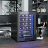 Wijnkoelkast 20 Flessen 53l 5 18℃ Compressor Drankkoelkast Met Anti Uv Glazen Deur, Flessenkoelkast Met Led Licht, Kleine Wijnkast Met Touch Screen Zwart 2